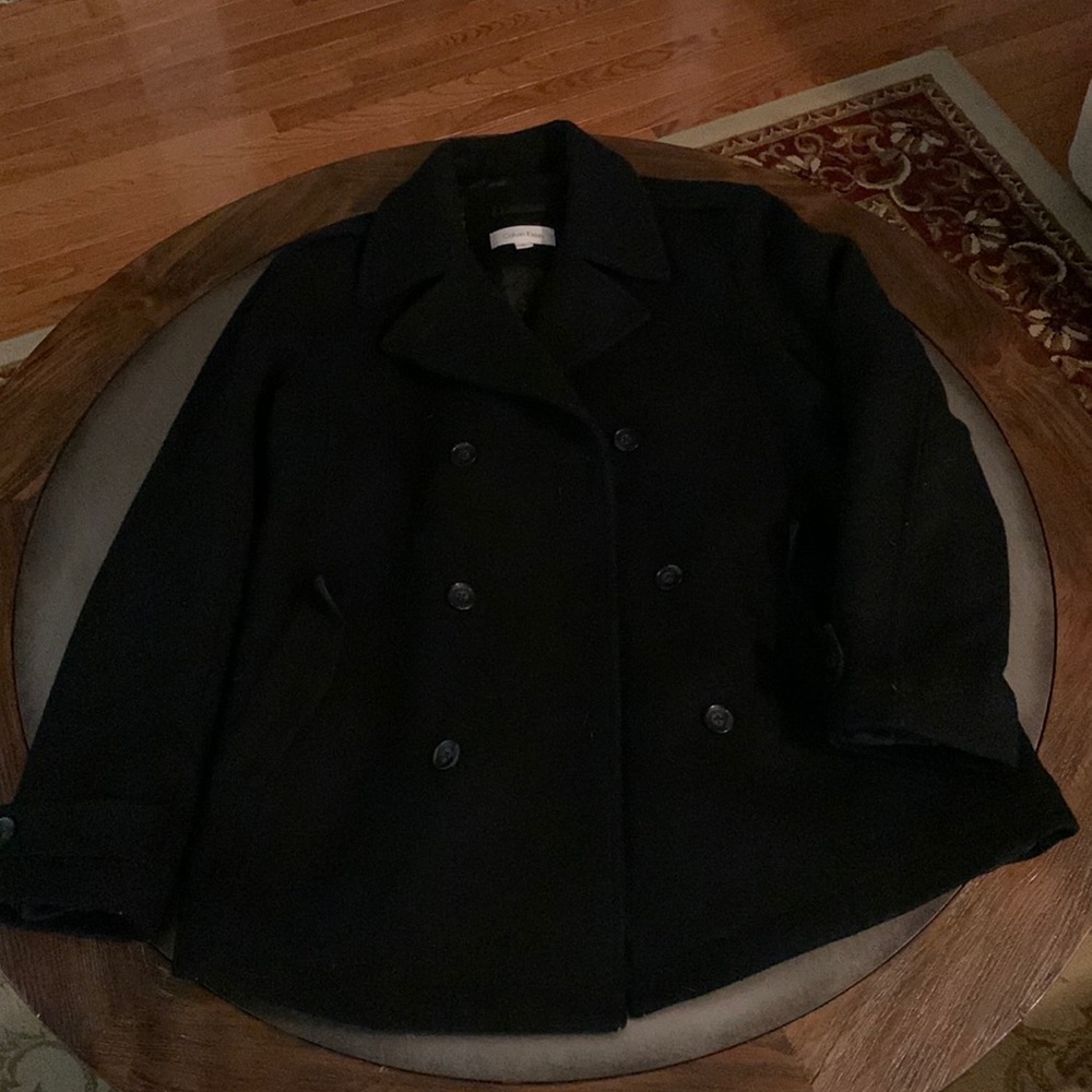Calvin Klein Black Pea Coat